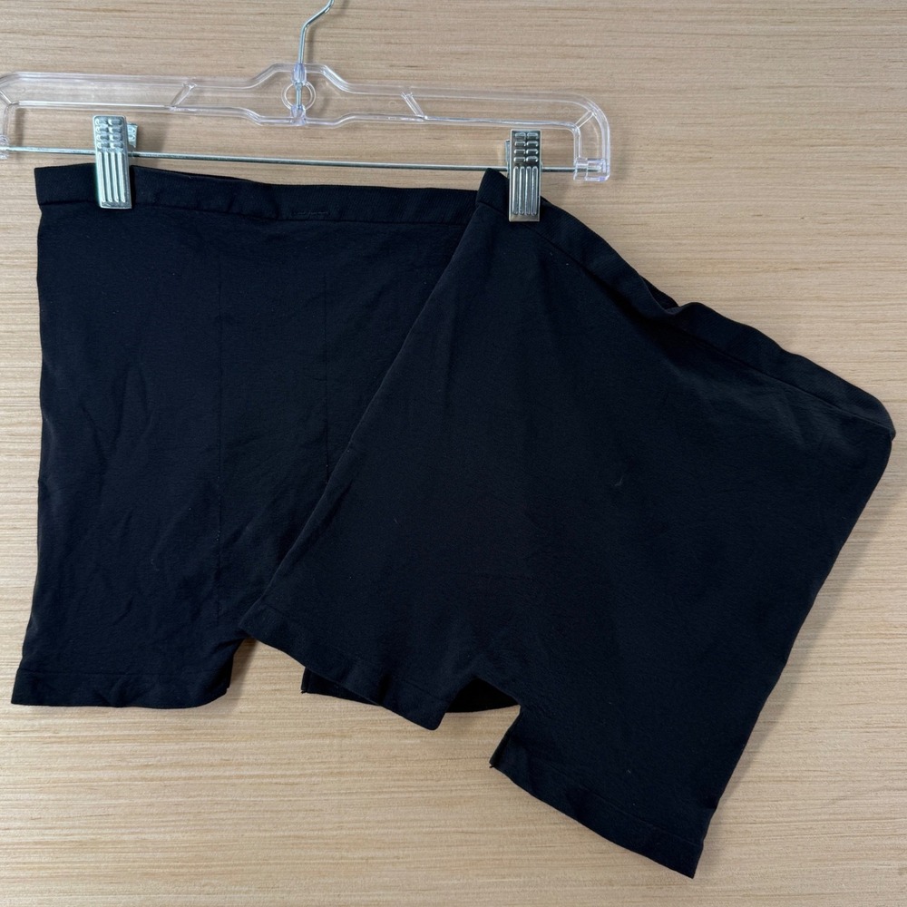 Express Womens Black Seamless Bike/Boy Shorts 2 Pairs Stretch Tactel Lycra SZ M